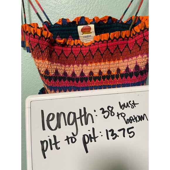 New NWT Farm Rio Anthropologie Beaded Heart Smocked Cover-Up Dress Size Small - Picture 10 of 10